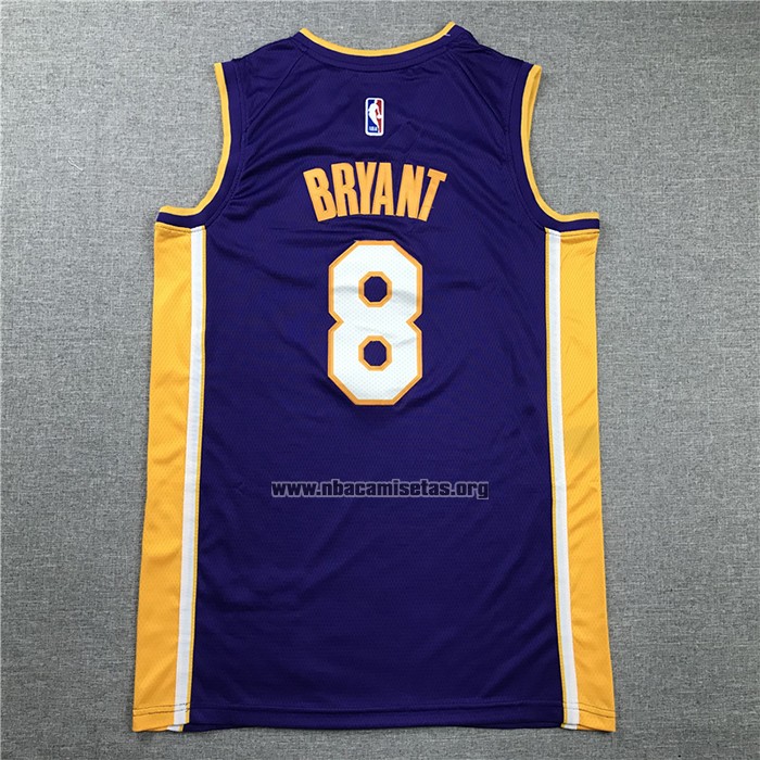 Camiseta Los Angeles Lakers Kobe Bryant NO 8 Retirement 2018 Violeta